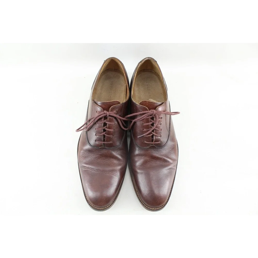 COLE HAAN GRAND OS MADISON C12848 OXFORD PLAIN TOE BROWN LEATHER SHOE MENS 10.5M